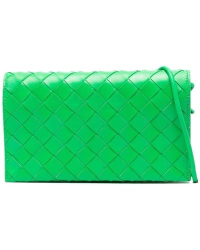 Bottega Veneta Intrecciato Leather Wallet - Green