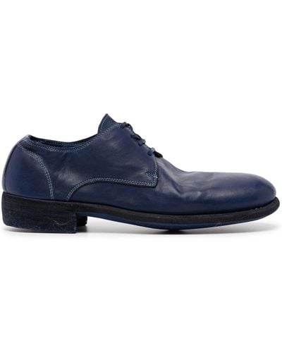 Guidi 30mm Lace-up Leather Derby Shoes - Blue