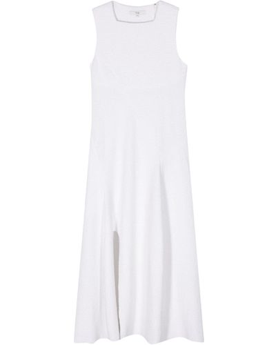 Tibi Square-neck Bouclé Maxi Dress - White