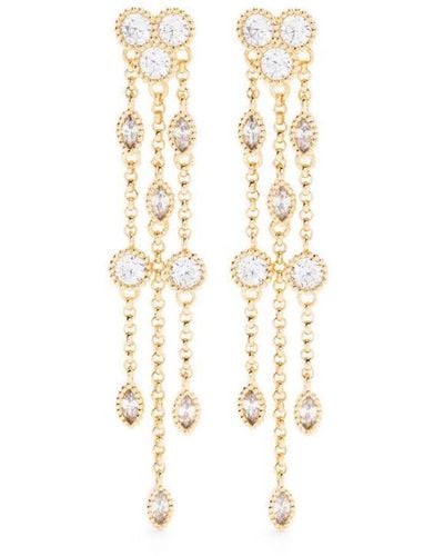 Maje Crystal-embellished Drop Earrings - White