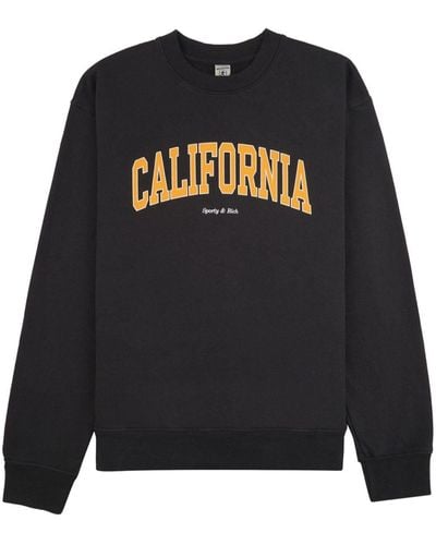Sporty & Rich California Cotton Sweatshirt - Black