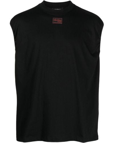 Raf Simons Logo-print Cotton Vest Top - Black