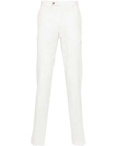 Gabriele Pasini Seersucker Slim-cut Pants - White