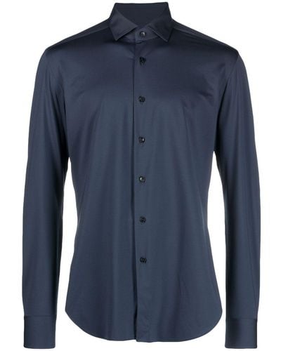 Xacus Long-sleeve Button-up Shirt - Blue