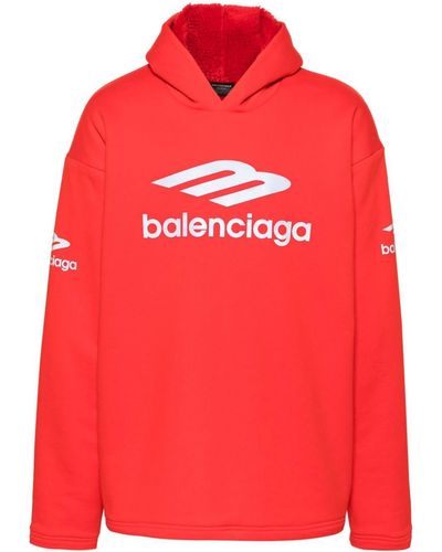 Balenciaga 3b Sports Icon Hoodie - Red