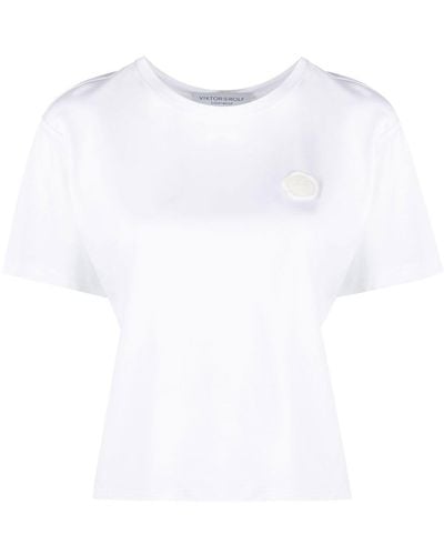 Viktor & Rolf T-shirt Couture Bow crop - Blanc