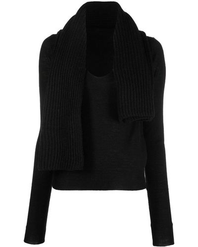 MM6 by Maison Martin Margiela Scarf-collar Detail Sweater - Black