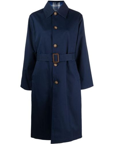 Polo Ralph Lauren Manteau mi-long en coton à simple boutonnage - Bleu