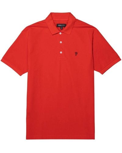 Purple Brand Monogram-print Polo Shirt - Red