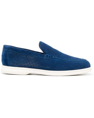 Casadei Perforated Slip-on Loafers - Blue