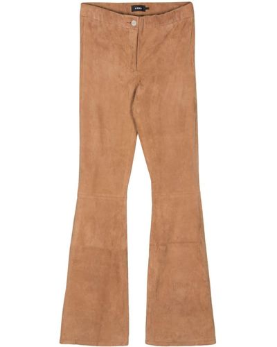 Arma Doizzy Suede Flared Trousers - Brown