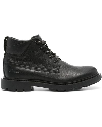 Clarks Craftdale 2 Mid Leather Boots - Black