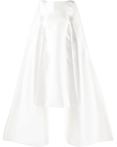MICHEL KABBANY ケープスタイル ドレス - ホワイト