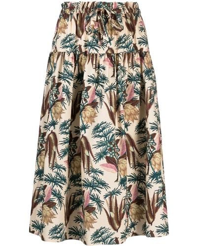 Ulla Johnson Fernanda Ruched-design Cotton Skirt - Natural