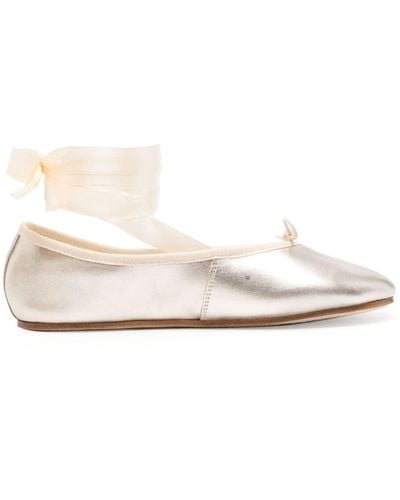 Repetto Sophia Leather Ballerina Shoes - Natural