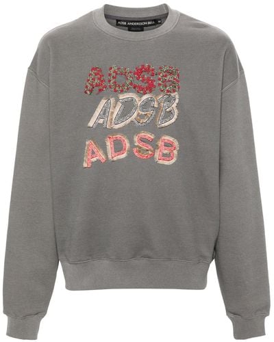 ANDERSSON BELL Logo-patches Cotton-blend Sweatshirt - Gray