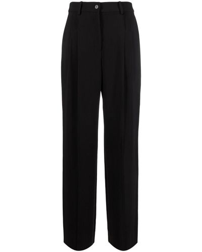 Calvin Klein Halbhohe Wide-Leg-Hose - Schwarz