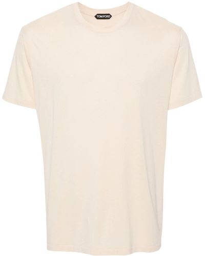 Tom Ford T-shirt Met Ronde Hals - Naturel
