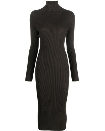 P.A.R.O.S.H. Geripptes Strickkleid - Schwarz