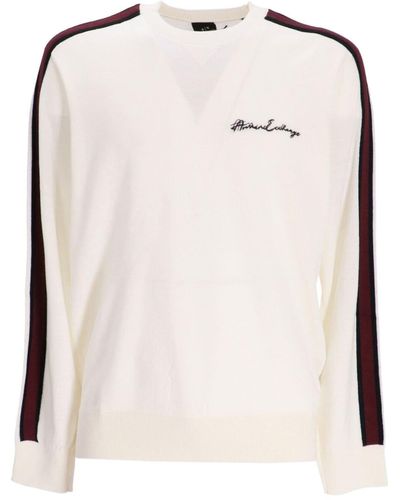 Armani Exchange Side-stripe Crew-neck Sweater - Pink