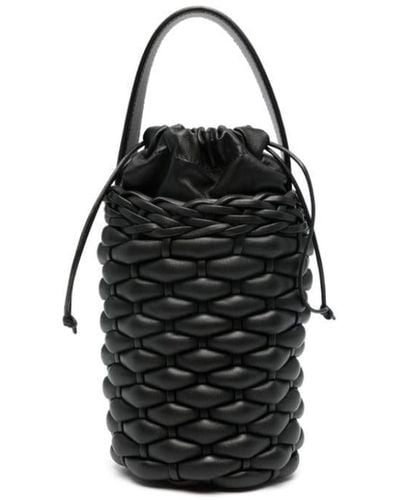 Fabiana Filippi Interwoven Leather Bucket Bag - Black