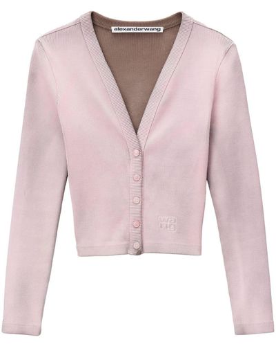Alexander Wang Ribbed Cotton Cardigan - Pink