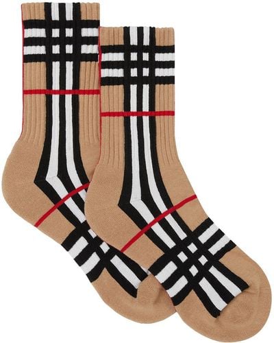 Burberry Check-intarsia Socks - Black