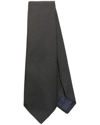Tagliatore Patterned Silk Tie - Grey