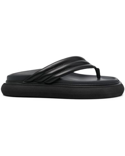 The Attico Chunky-sole Leather Flip Flops - Black