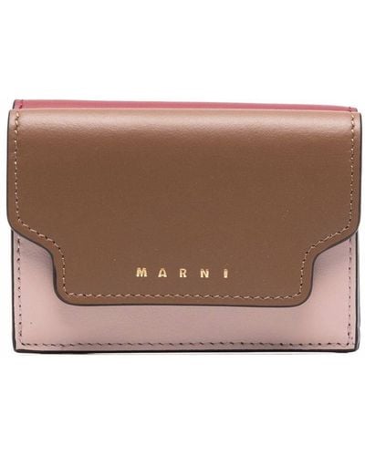 Marni Colour-block Folded Wallet - Brown