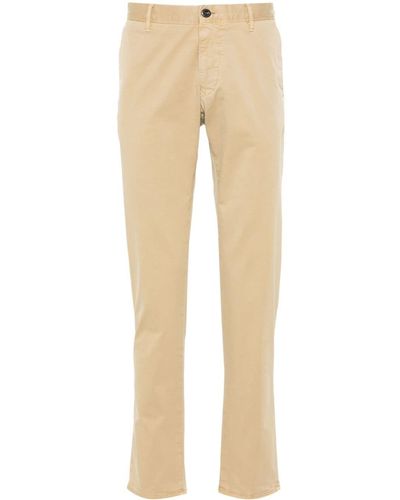 Incotex Logo-embroidered Twill Trousers - Natural