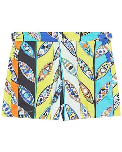 Emilio Pucci Graphic-print Swim Shorts - Blue
