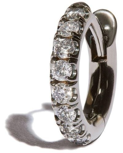 Spinelli Kilcollin Orecchino a cerchio in oro bianco 18kt con diamanti - Nero