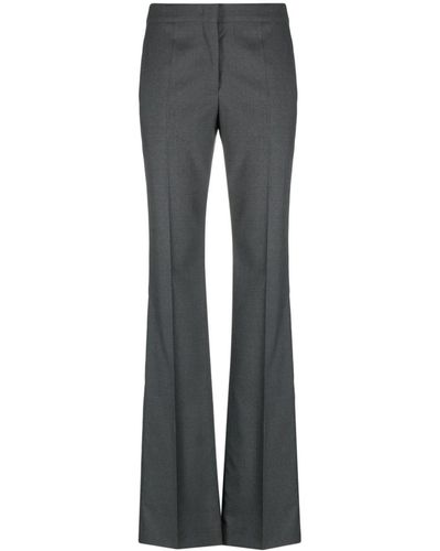 Moschino Straight Virgin Wool Tailored Trousers - Grey