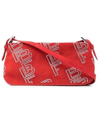 BY FAR Dulce Crystal-embellished Shoulder Bag - Red