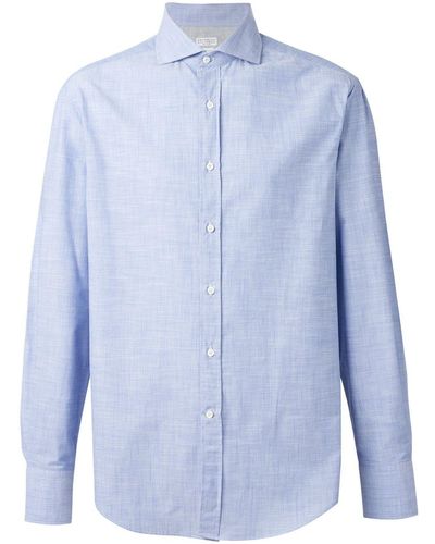Brunello Cucinelli Button Shirt - Blauw