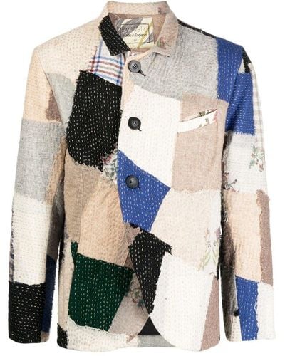 By Walid Giacca con design patchwork - Nero