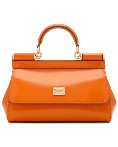 Dolce & Gabbana Small Sicily Tote Bag - Orange