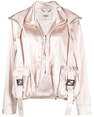 Fendi Ff Pocket-detail Jacket - Pink