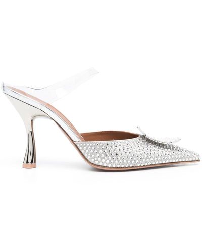 Malone Souliers 85mm Crystal-embellished Mules - White