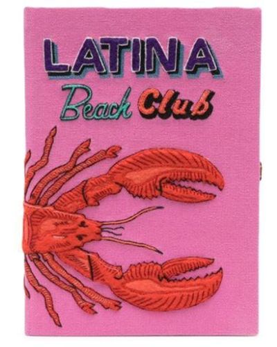 Olympia Le-Tan Pochette Latina Beach Club à broderies - Rose
