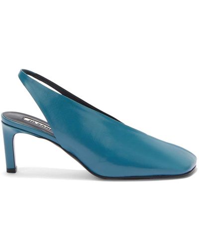 Jil Sander Two-tone Leather Slingback Court Shoes - Blue