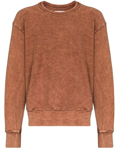 Les Tien Crew-neck Cotton Sweatshirt - Brown