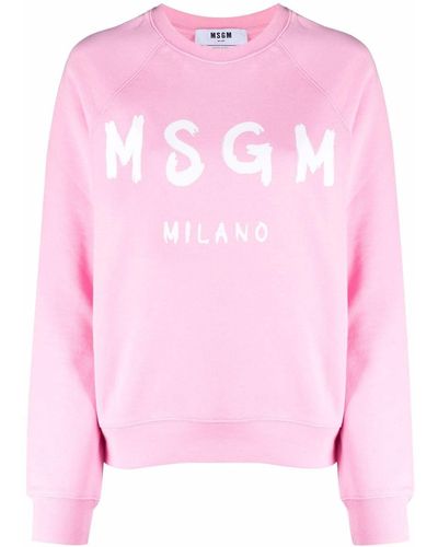MSGM Logo Crew-neck Sweater - Pink