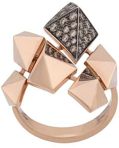 Anapsara 18kt Rose Gold Evolution Diamond Ring - White