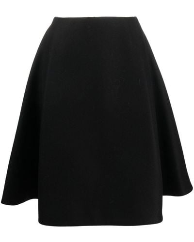 Khaite High-waisted Pleat-detail Midi Skirt - Black