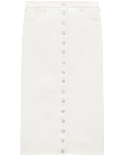 Courreges Tief sitzender Jeans-Minirock - Weiß
