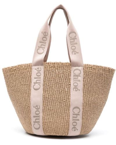 Chloé Woody Basket Shopper - Naturel
