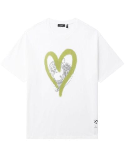 FIVE CM T-shirt en coton à imprimé graphique - Blanc