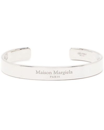 Maison Margiela Bangle Bracelet With Engraved Logo - White